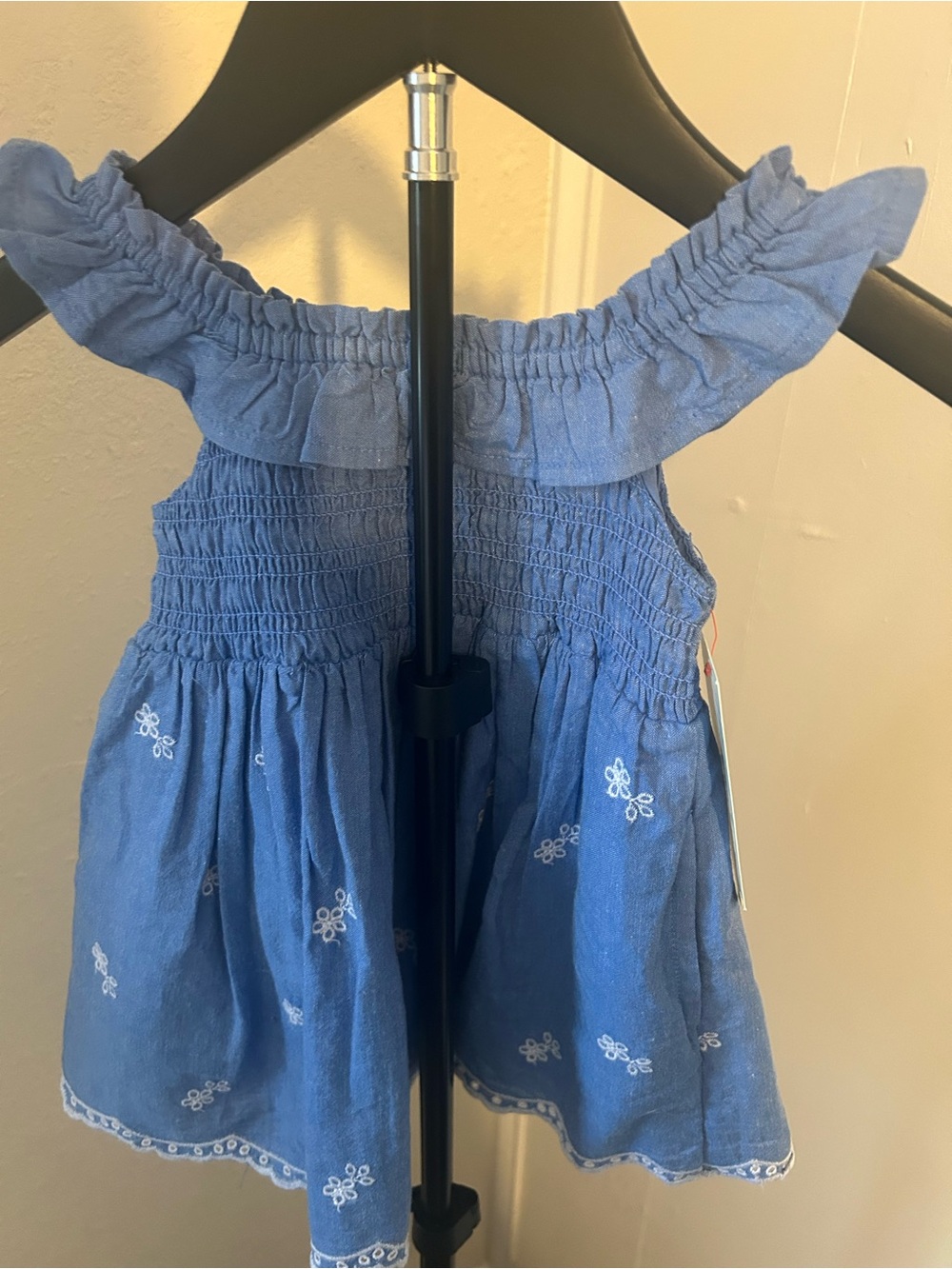 Cat & Jack Blue Embroidered Smocked One-Piece Dress - Picture 2 of 6